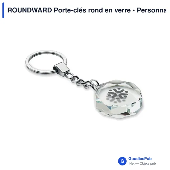Porte-clés rond en verre personnalisable avec logo - ROUNDWARD - Image 5