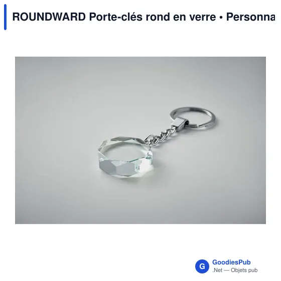 Porte-clés rond en verre personnalisable avec logo - ROUNDWARD - Image 6