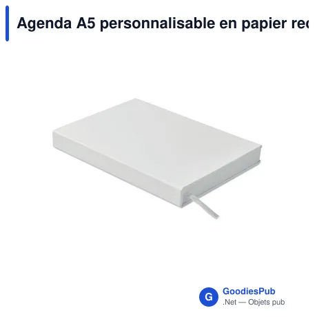Agenda A5 personnalisable en papier recyclé avec logo - ROUTINE