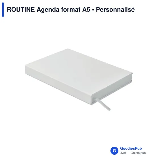 Agenda A5 personnalisable en papier recyclé avec logo - ROUTINE - Image 1