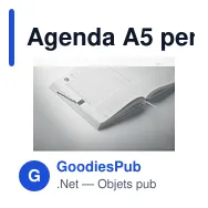 Agenda A5 personnalisable en papier recyclé avec logo - ROUTINE - Miniature 2