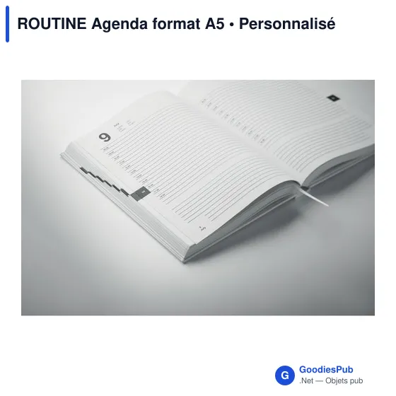 Agenda A5 personnalisable en papier recyclé avec logo - ROUTINE - Image 2