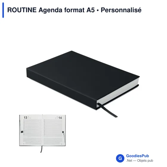 Agenda A5 personnalisable en papier recyclé avec logo - ROUTINE - Image 12