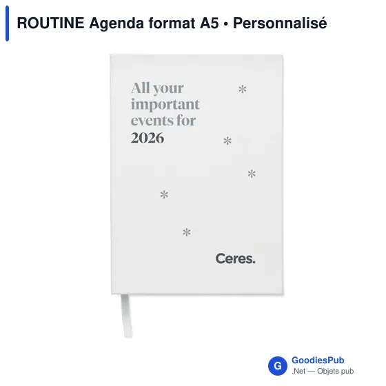 Agenda A5 personnalisable en papier recyclé avec logo - ROUTINE - Image 3