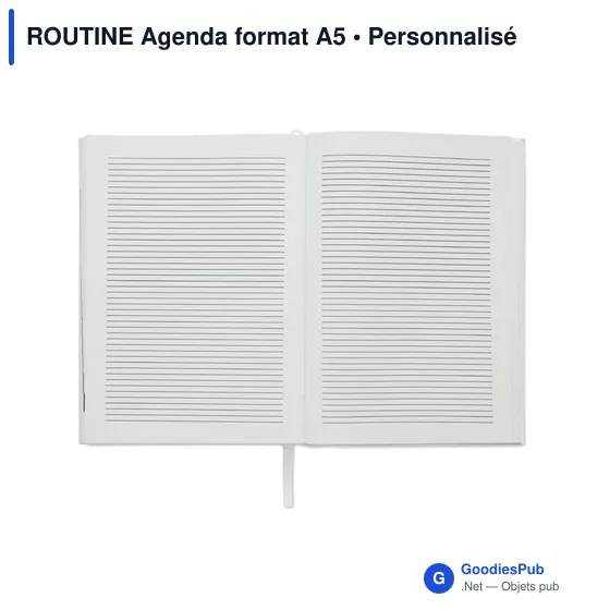 Agenda A5 personnalisable en papier recyclé avec logo - ROUTINE - Image 5