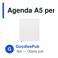 Agenda A5 personnalisable en papier recyclé avec logo - ROUTINE - Miniature 6