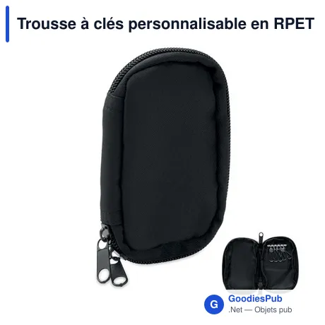 Trousse à clés personnalisable en RPET 300D avec logo