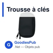 Trousse à clés personnalisable en RPET 300D avec logo - Miniature 2