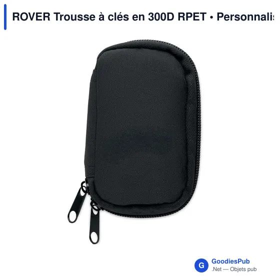 Trousse à clés personnalisable en RPET 300D avec logo - Image 2
