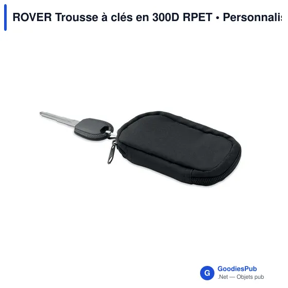 Trousse à clés personnalisable en RPET 300D avec logo - Image 5