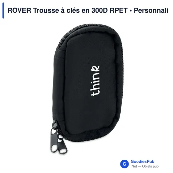 Trousse à clés personnalisable en RPET 300D avec logo - Image 6