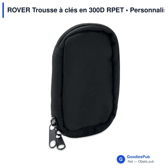 Trousse à clés personnalisable en RPET 300D avec logo - Image 7