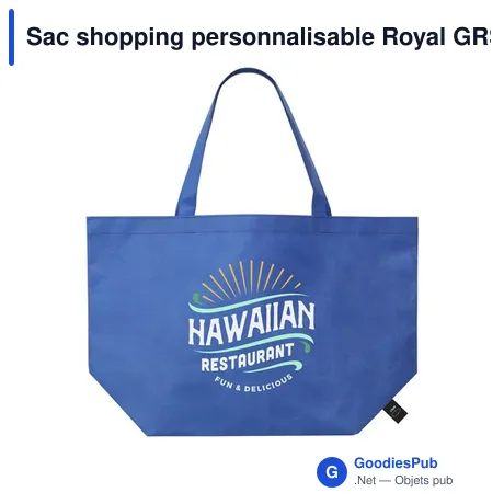 Sac shopping personnalisable Royal GRS RPET avec logo