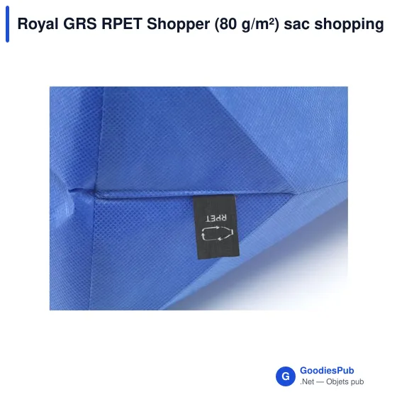Sac shopping personnalisable Royal GRS RPET avec logo - Image 2