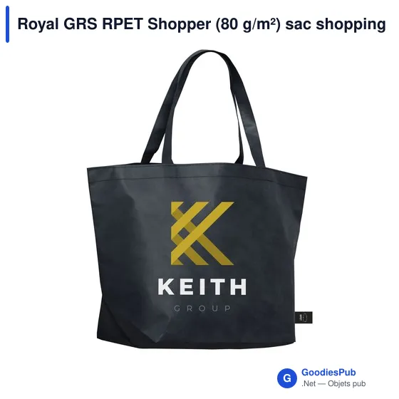 Sac shopping personnalisable Royal GRS RPET avec logo - Image 11