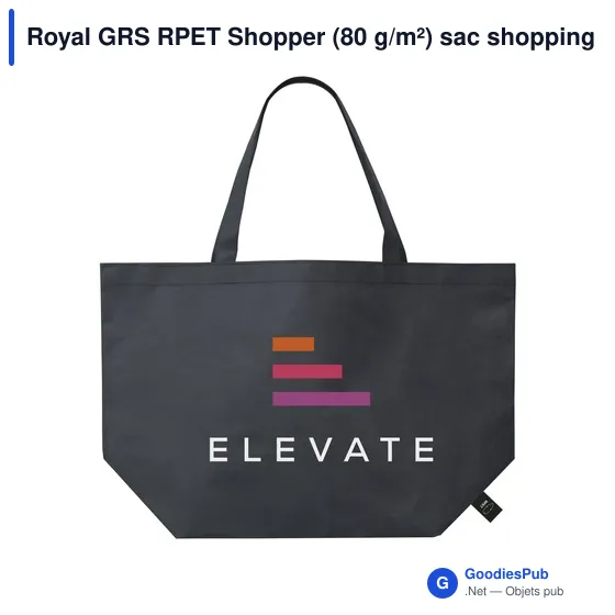 Sac shopping personnalisable Royal GRS RPET avec logo - Image 12