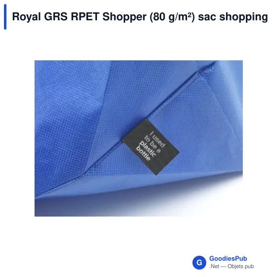 Sac shopping personnalisable Royal GRS RPET avec logo - Image 3
