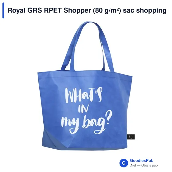 Sac shopping personnalisable Royal GRS RPET avec logo - Image 4