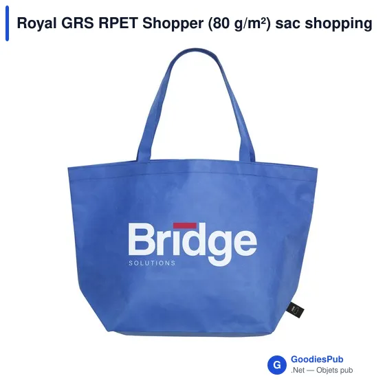 Sac shopping personnalisable Royal GRS RPET avec logo - Image 5