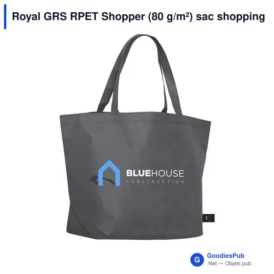 Sac shopping personnalisable Royal GRS RPET avec logo - Image 6