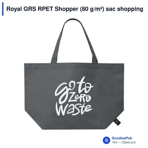 Sac shopping personnalisable Royal GRS RPET avec logo - Image 7