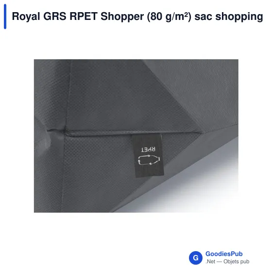 Sac shopping personnalisable Royal GRS RPET avec logo - Image 8