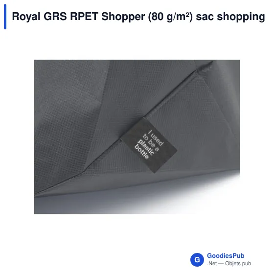 Sac shopping personnalisable Royal GRS RPET avec logo - Image 9