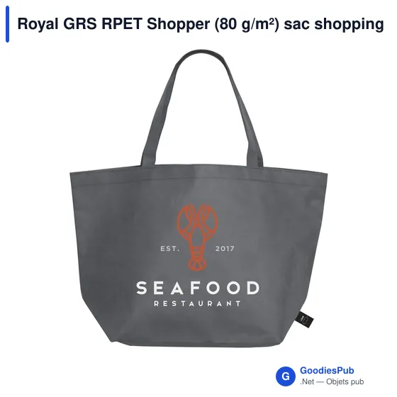 Sac shopping personnalisable Royal GRS RPET avec logo - Image 10
