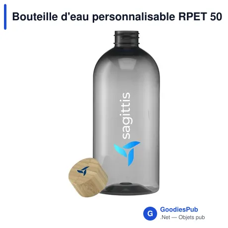 Bouteille d'eau personnalisable RPET 500 ml avec logo