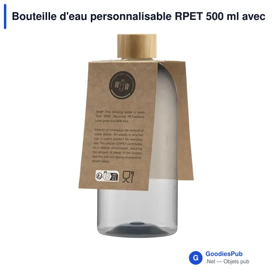 Bouteille d'eau personnalisable RPET 500 ml avec logo - Image 5
