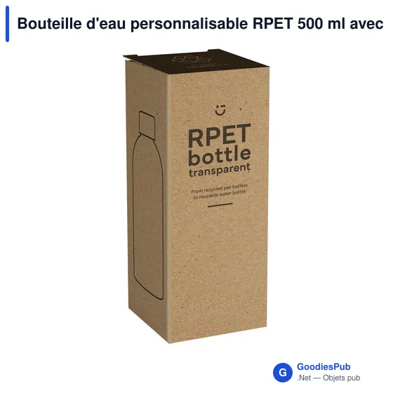 Bouteille d'eau personnalisable RPET 500 ml avec logo - Image 6