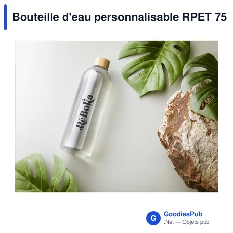 Bouteille d'eau personnalisable RPET 750 ml avec logo