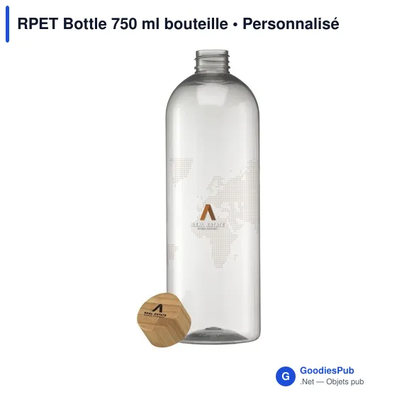 Bouteille d'eau personnalisable RPET 750 ml avec logo - Image 4