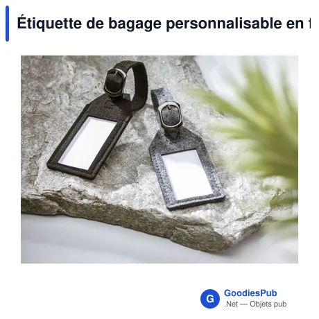 Étiquette de bagage personnalisable en feutre RPET avec logo
