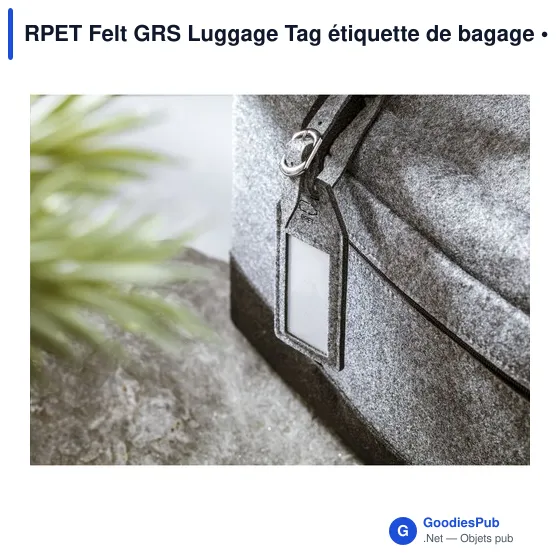 Étiquette de bagage personnalisable en feutre RPET avec logo - Image 2