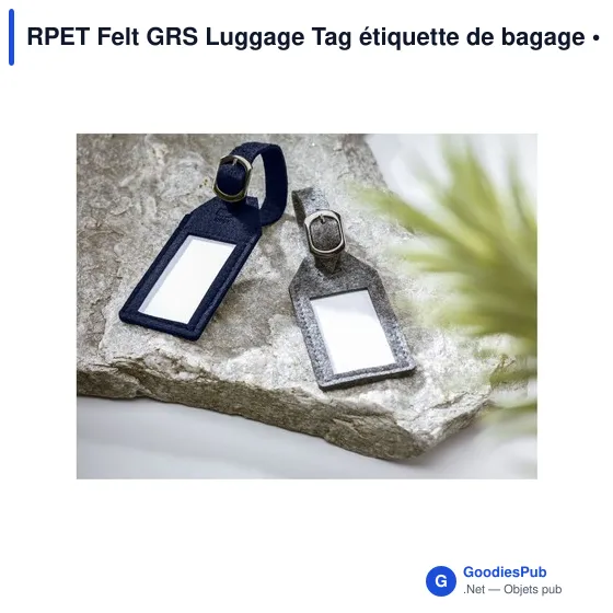 Étiquette de bagage personnalisable en feutre RPET avec logo - Image 11
