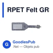 Étiquette de bagage personnalisable en feutre RPET avec logo - Miniature 3