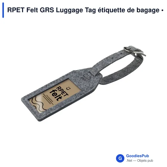 Étiquette de bagage personnalisable en feutre RPET avec logo - Image 4