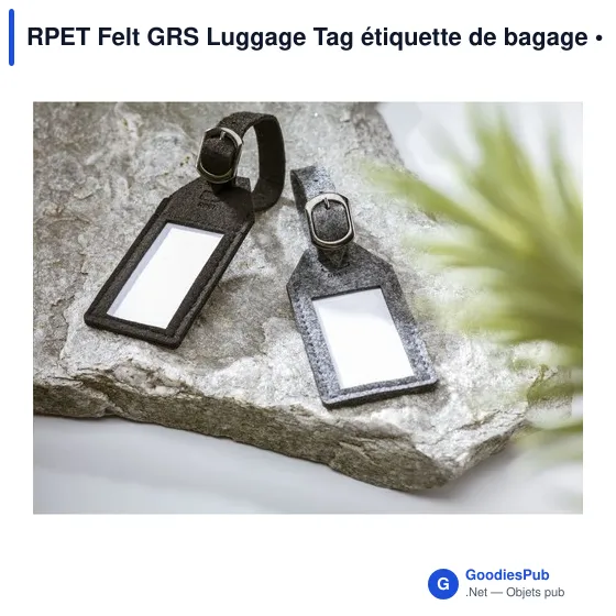 Étiquette de bagage personnalisable en feutre RPET avec logo - Image 7