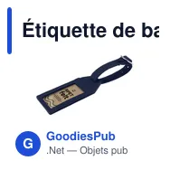 Étiquette de bagage personnalisable en feutre RPET avec logo - Miniature 10