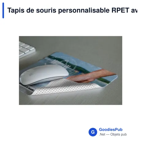 Tapis de souris personnalisable RPET avec fonction nettoyante et logo