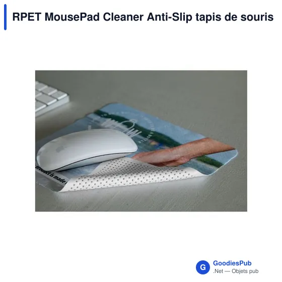 Tapis de souris personnalisable RPET avec fonction nettoyante et logo - Image 1