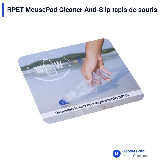 Tapis de souris personnalisable RPET avec fonction nettoyante et logo - Image 2