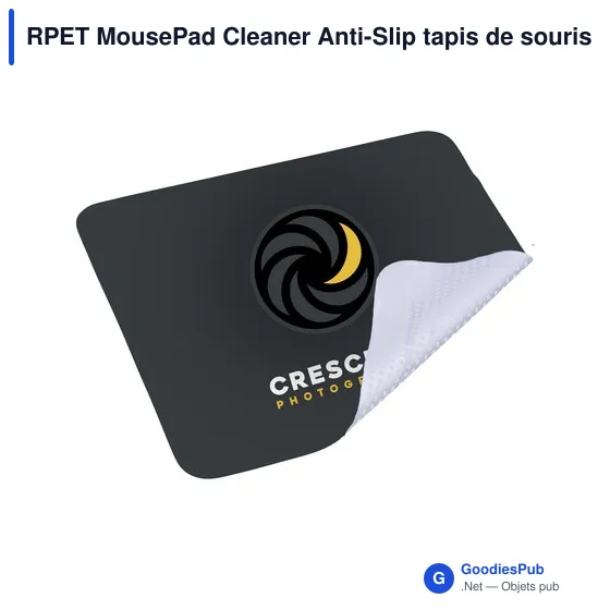 Tapis de souris personnalisable RPET avec fonction nettoyante et logo - Image 3