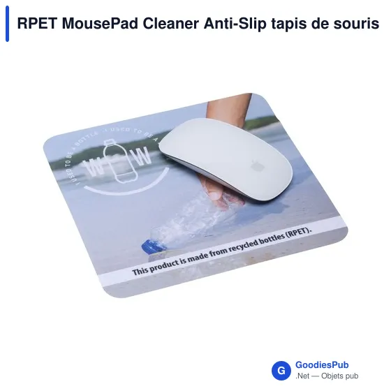 Tapis de souris personnalisable RPET avec fonction nettoyante et logo - Image 5