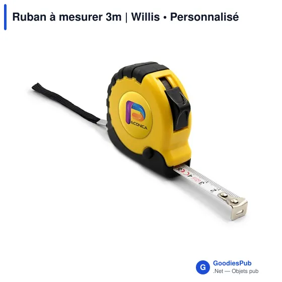 Ruban à mesurer personnalisable 3m avec logo - Willis - Image 1