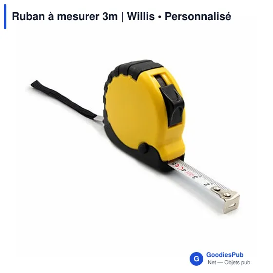 Ruban à mesurer personnalisable 3m avec logo - Willis - Image 3