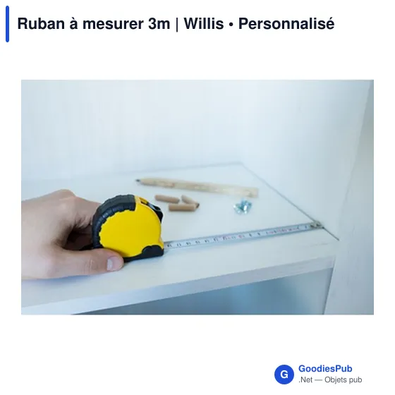 Ruban à mesurer personnalisable 3m avec logo - Willis - Image 8