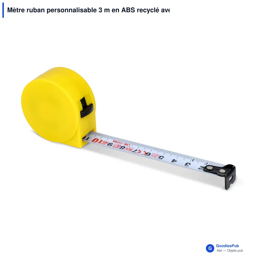 Mètre ruban personnalisable 3 m en ABS recyclé avec logo - DimensionPro - Image 2