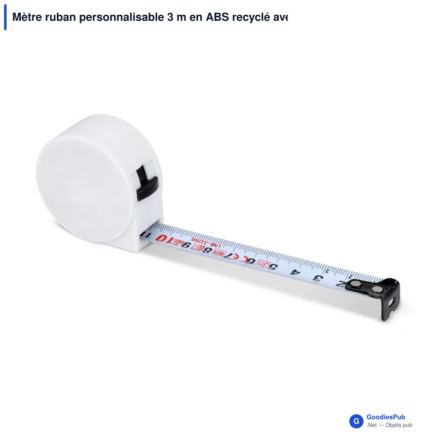 Mètre ruban personnalisable 3 m en ABS recyclé avec logo - DimensionPro - Image 3